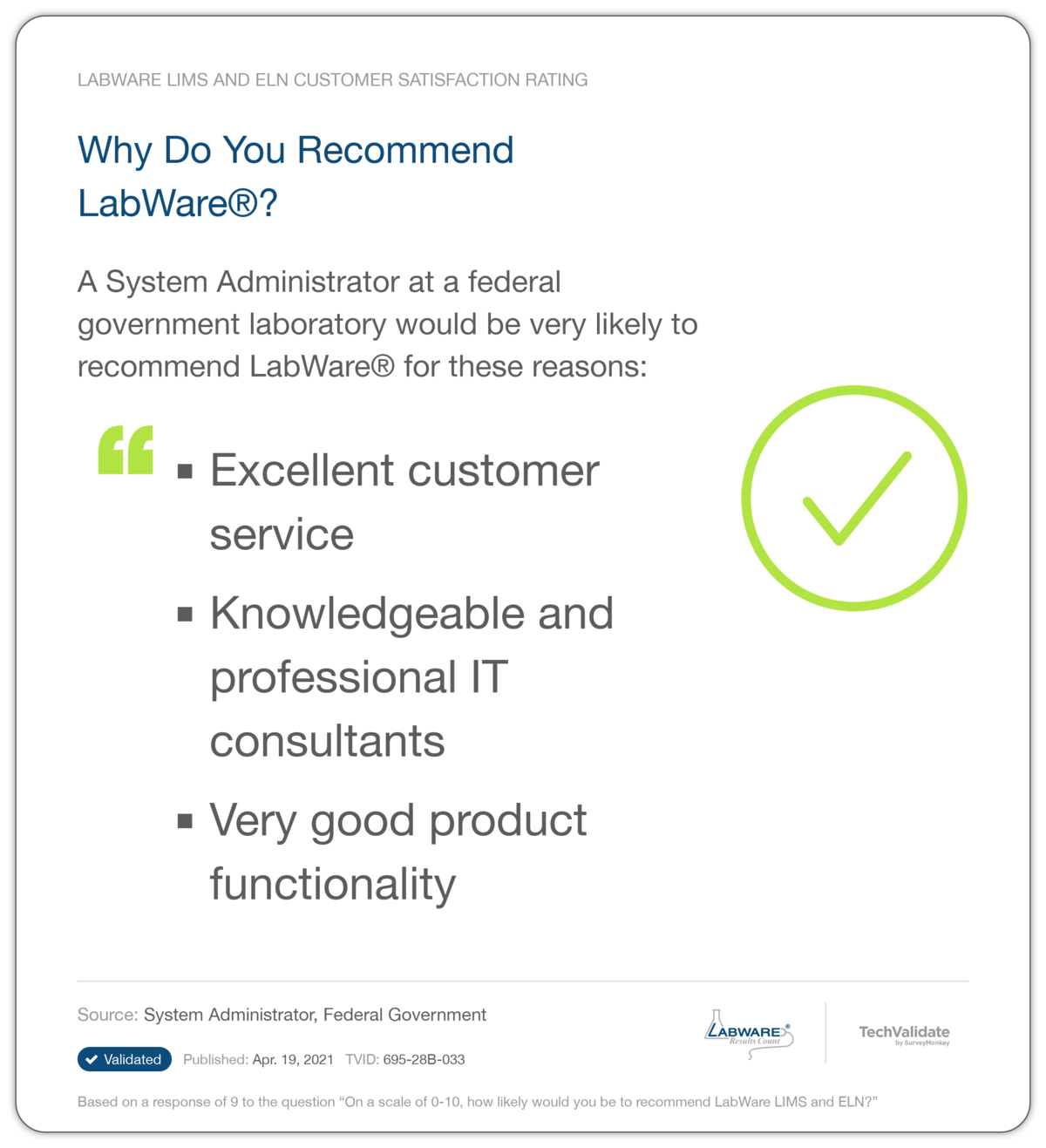 Why Do You Recommend LabWare®?