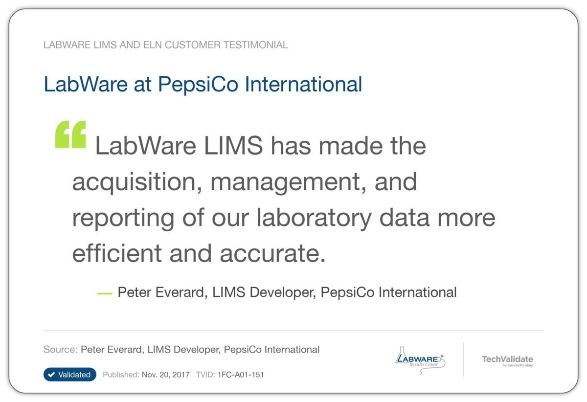 LabWare at PepsiCo International