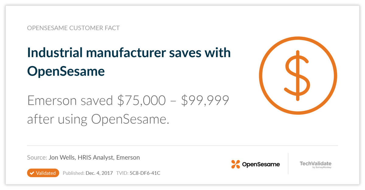 Industrial manufacturer saves with OpenSesame