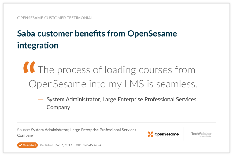 Saba customer benefits from OpenSesame integration