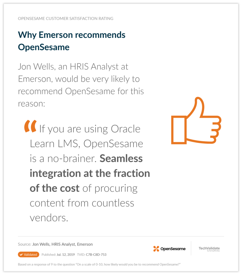 Why Emerson recommends OpenSesame