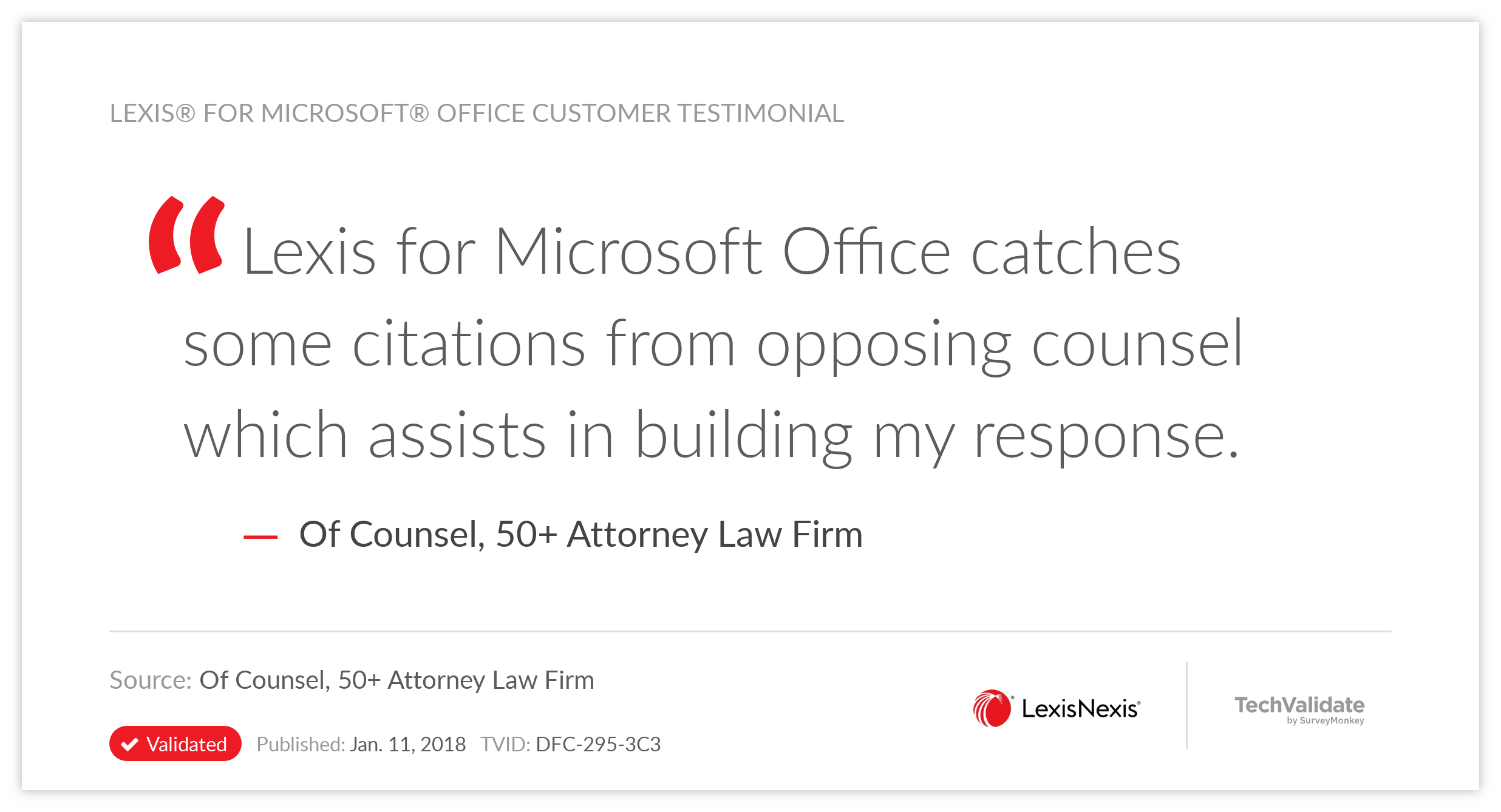 Lexis® for Microsoft® Office Customer Testimonial