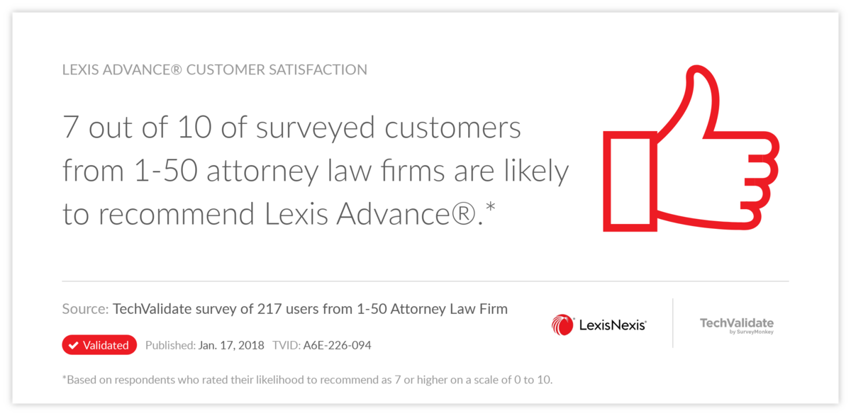 Lexis Advance® Customer Satisfaction