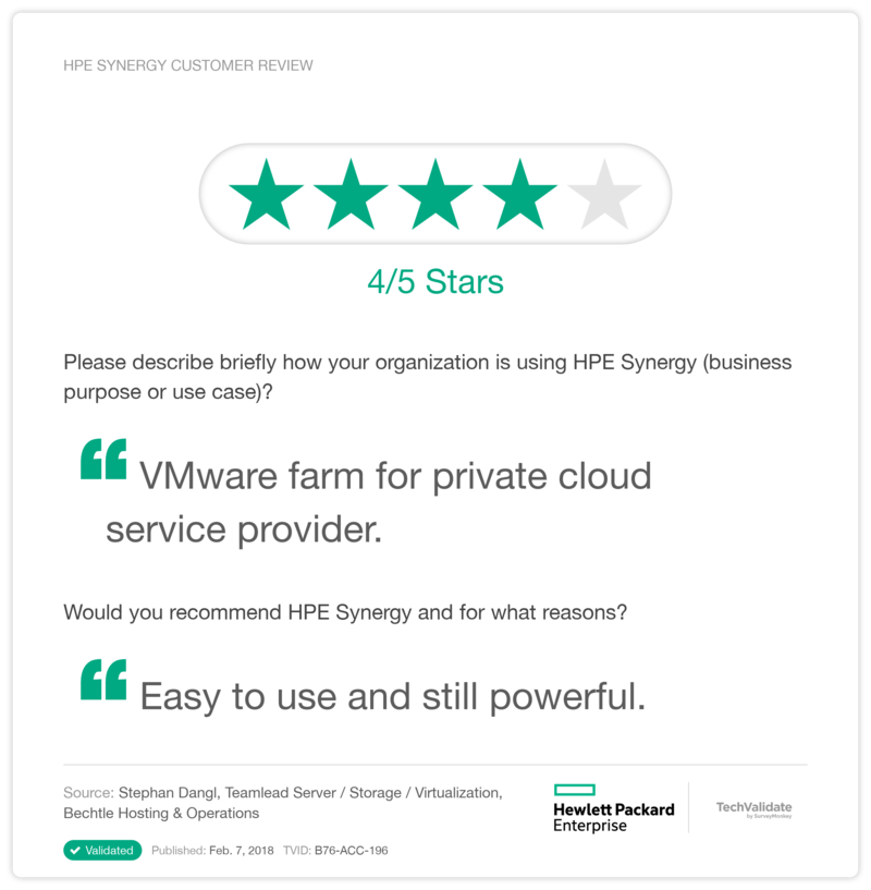 HPE Synergy Customer Review