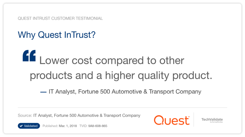 Why Quest InTrust?