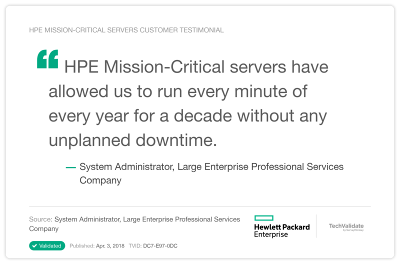 HPE mission-critical servers Customer Testimonial