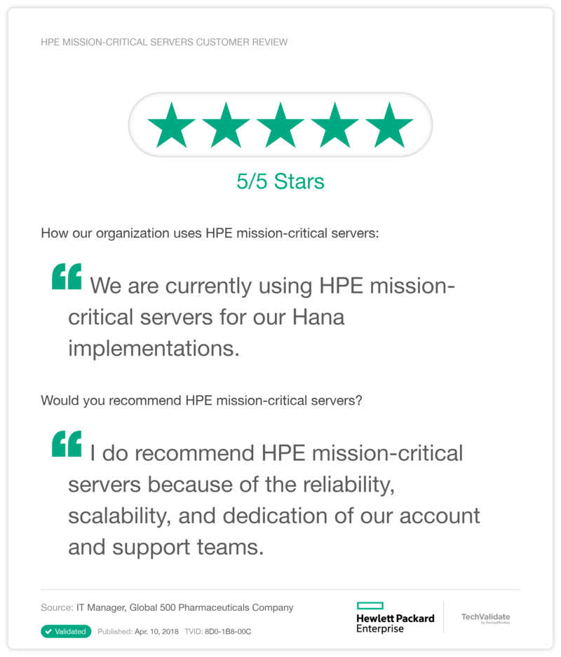HPE mission-critical servers Customer Review