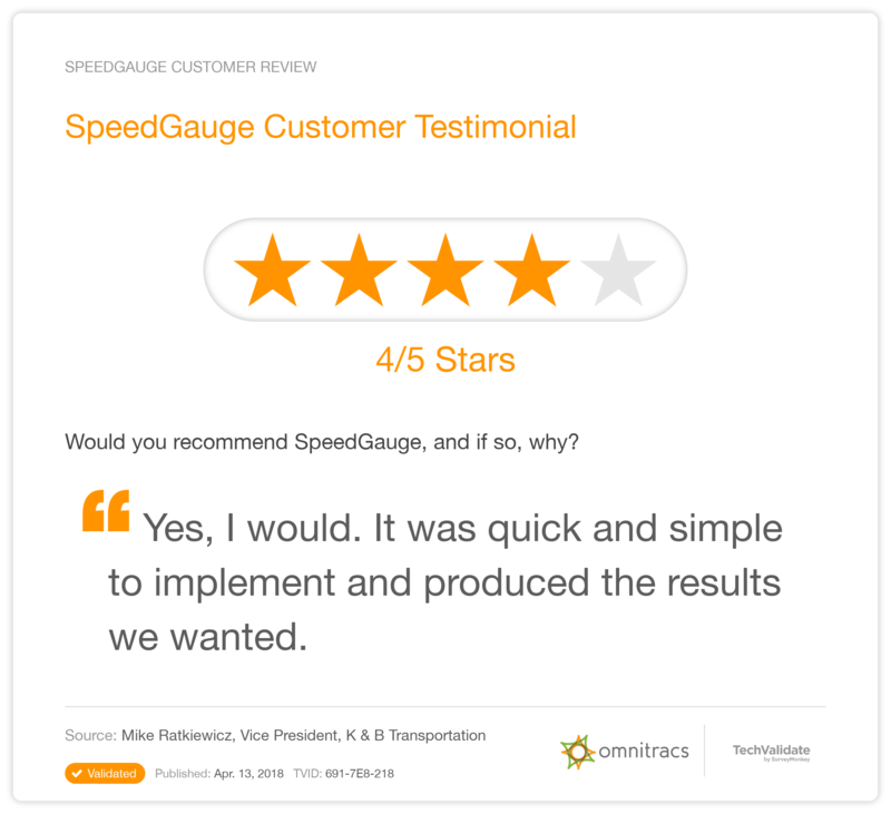 SpeedGauge Customer Testimonial