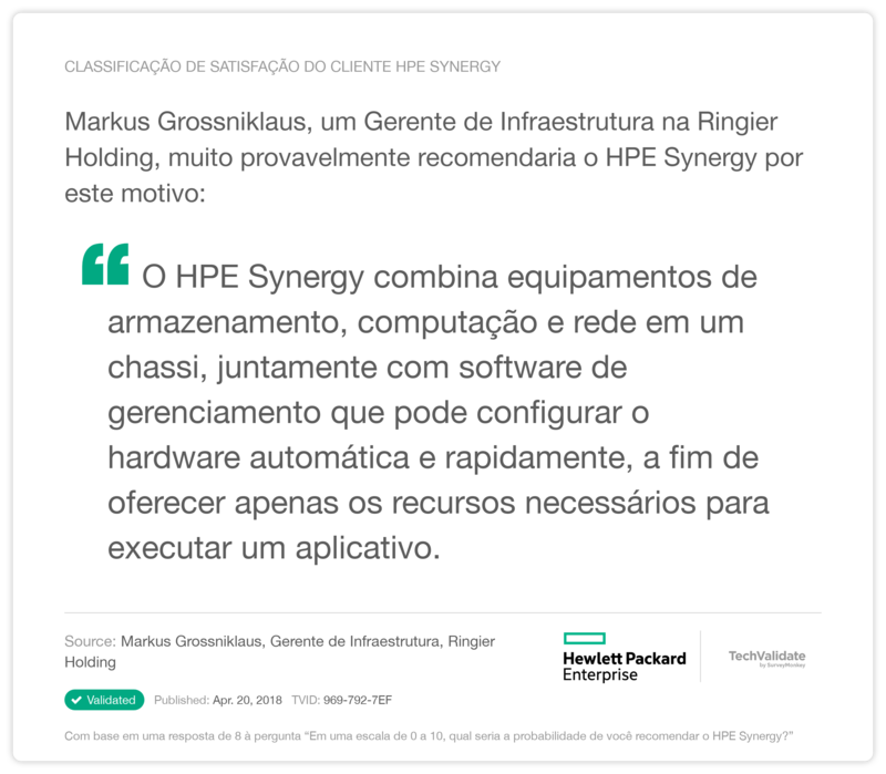 Classificação de satisfação do cliente HPE Synergy