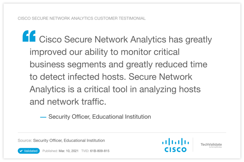 Cisco Secure Network Analytics Customer Testimonial