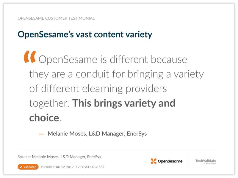 OpenSesame's vast content variety