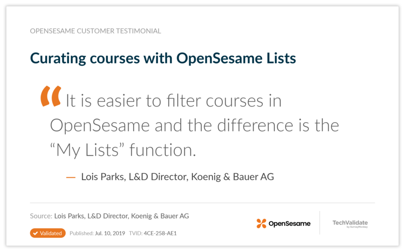 Curating courses with OpenSesame Lists