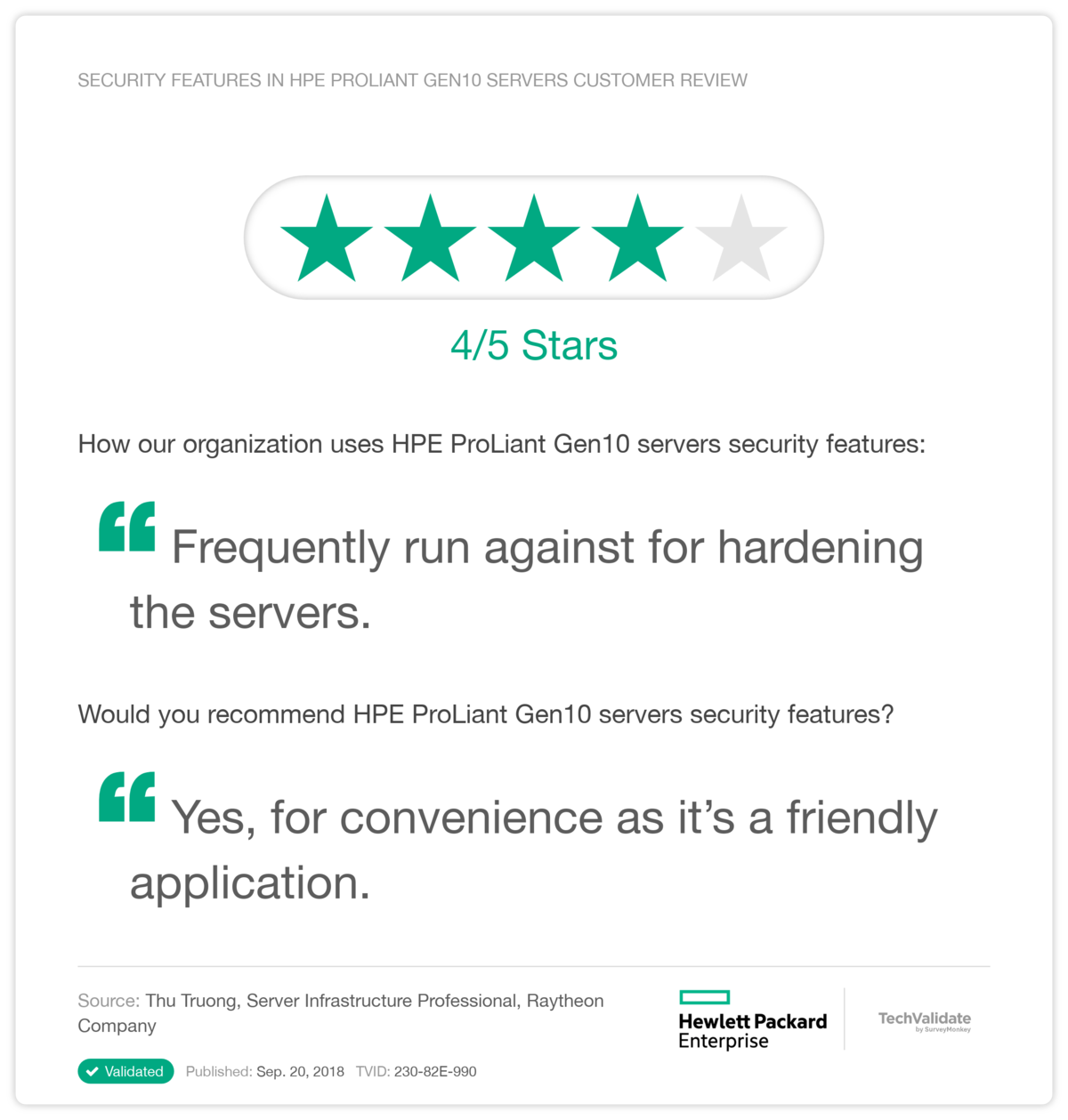 security features in HPE ProLiant Gen10 servers Customer Review