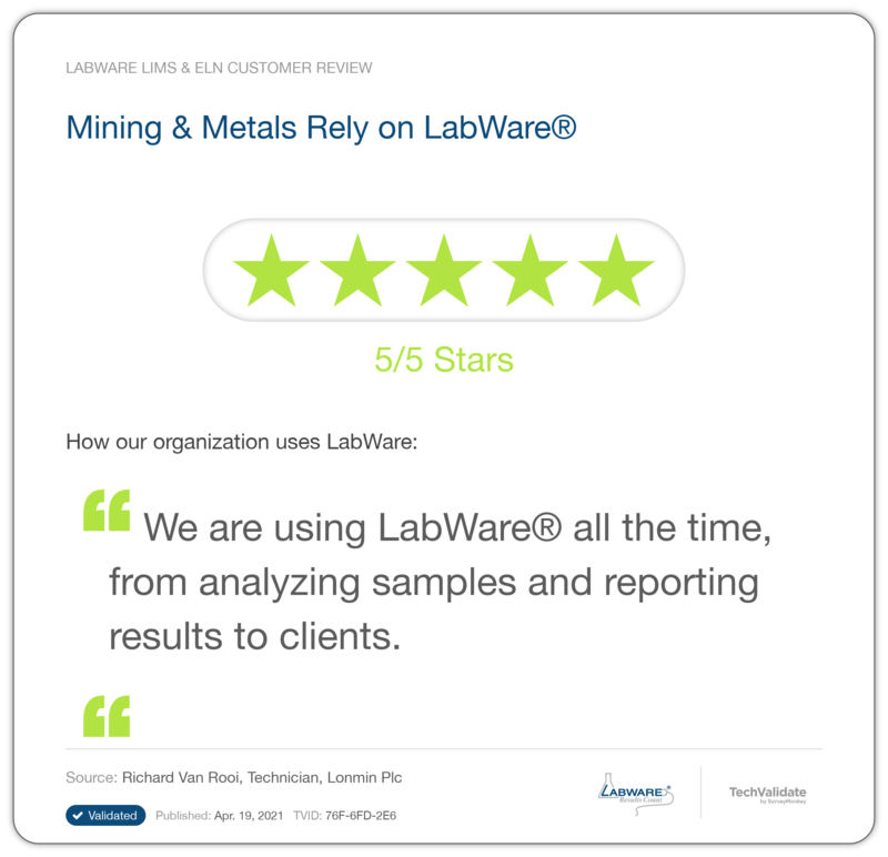 Mining & Metals Rely on LabWare®
