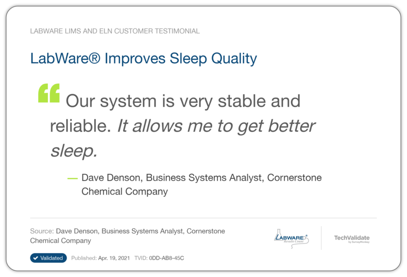 LabWare® Improves Sleep Quality