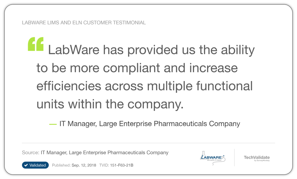 LabWare LIMS and ELN Customer Testimonial