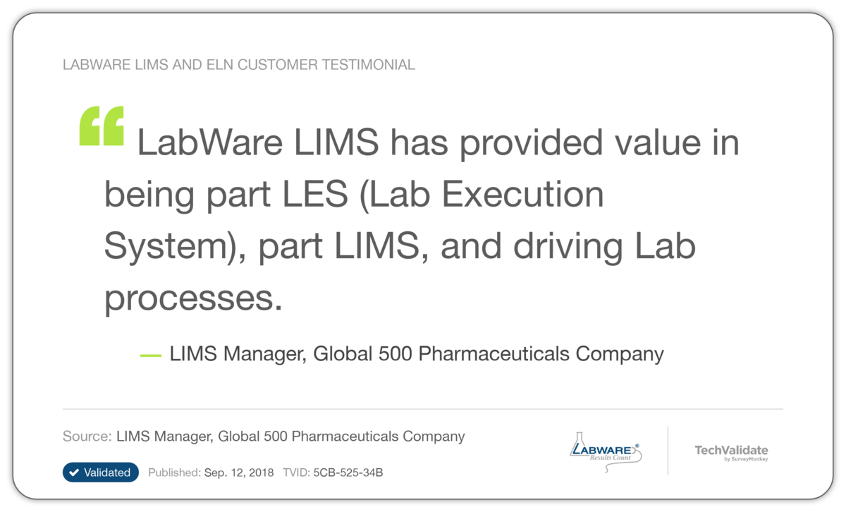 LabWare LIMS and ELN Customer Testimonial