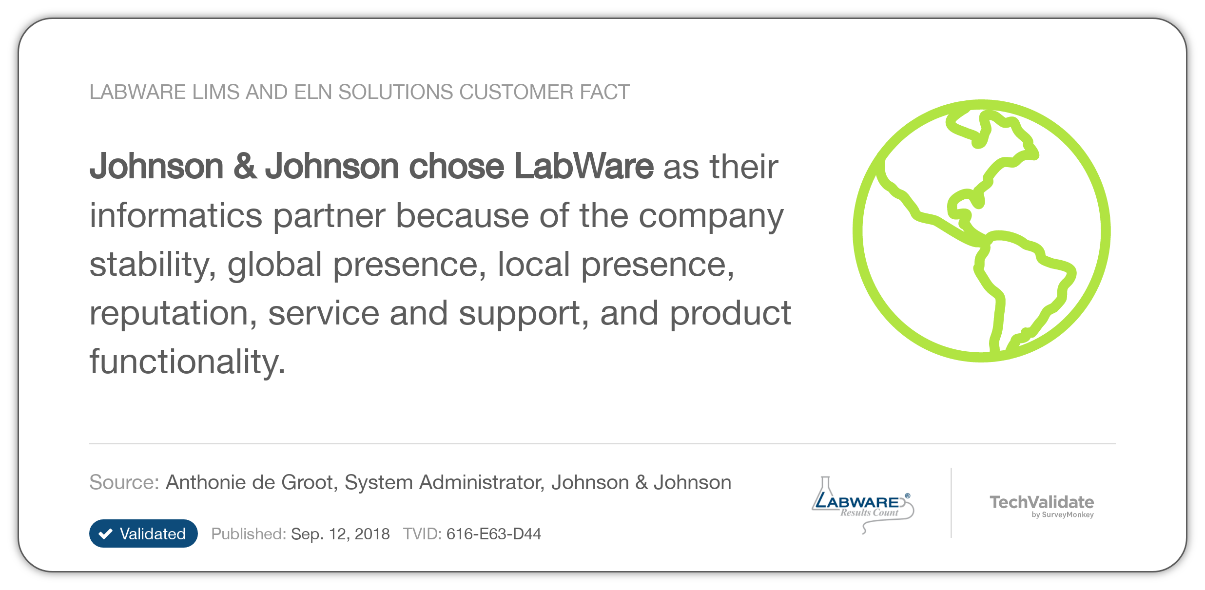 LabWare LIMS and ELN Solutions Customer Fact