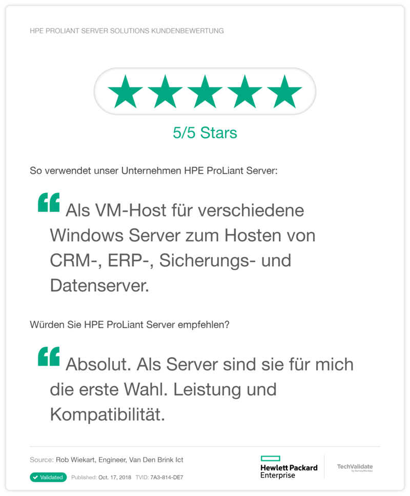 HPE ProLiant Server Solutions Kundenbewertung