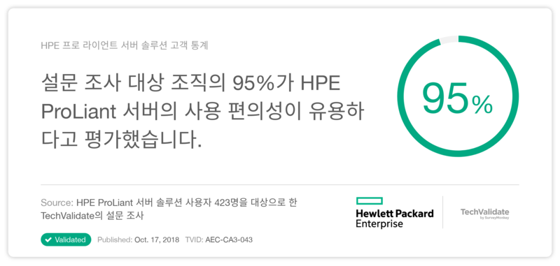 HPE 프로 라이언트 서버 솔루션 고객 통계