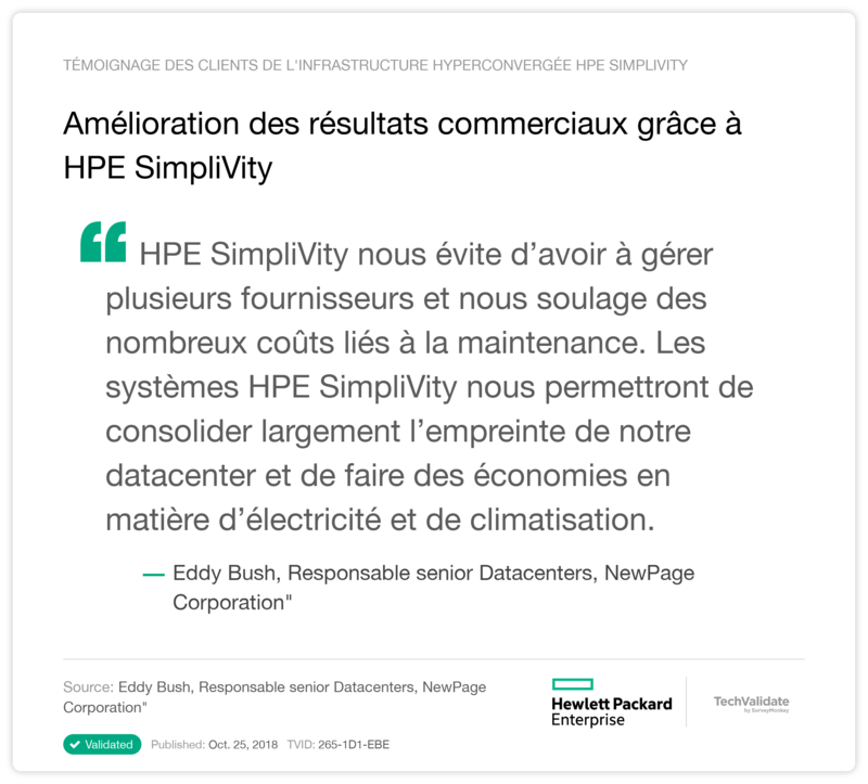 Amélioration des résultats commerciaux grâce à HPE SimpliVity