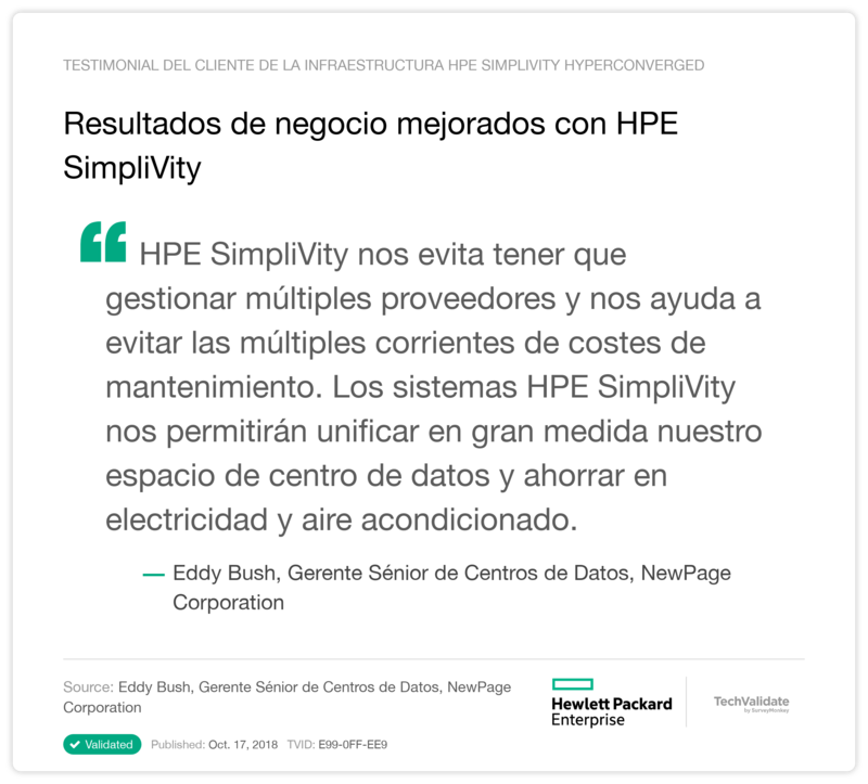 Resultados de negocio mejorados con HPE SimpliVity