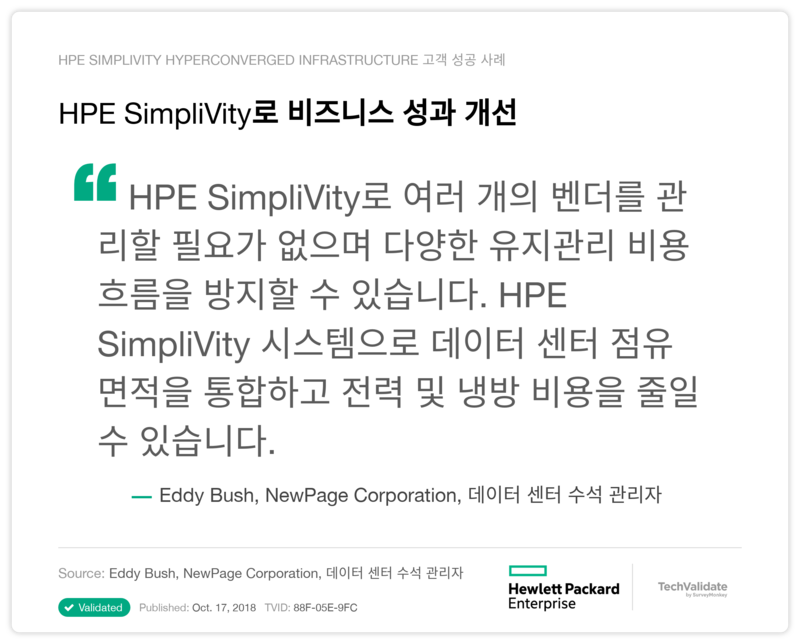HPE SimpliVity로 비즈니스 성과 개선