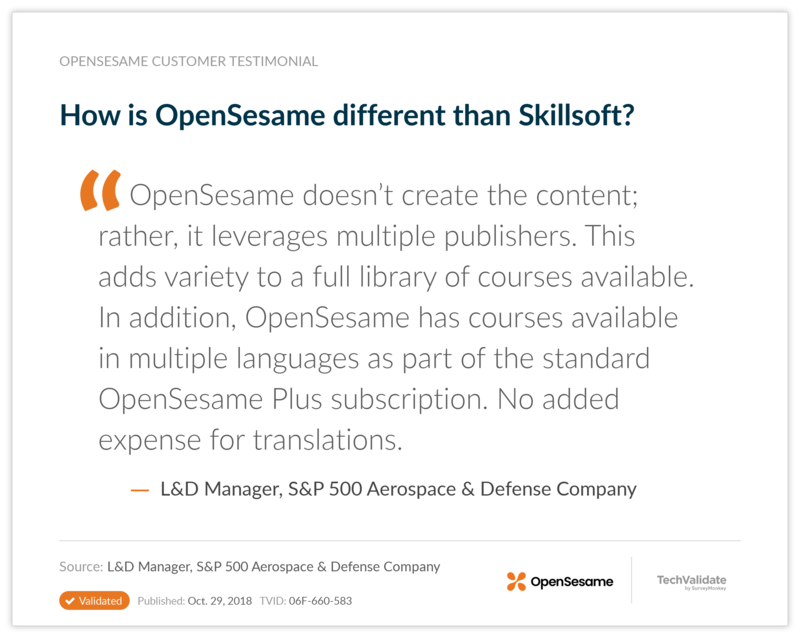 How is OpenSesame different than Skillsoft?