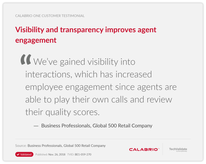 Visibility and transparency improves agent engagement