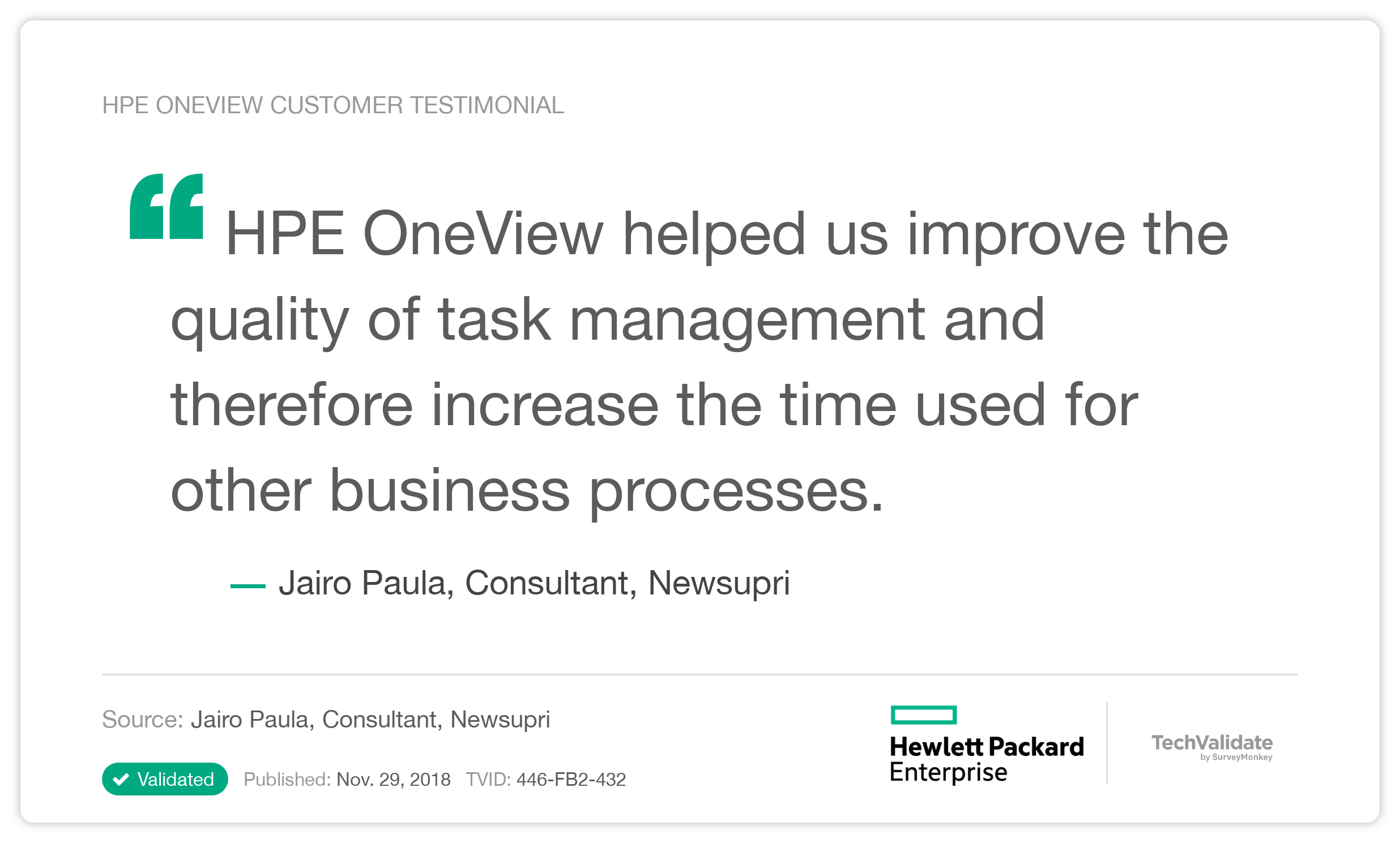 HPE OneView Customer Testimonial